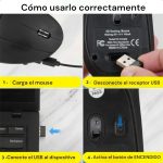 Mouse Inalámbrico Ergonómico Vertical – 2.4Ghz Recargable - Imagen 4
