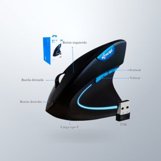 Mouse Inalámbrico Ergonómico Vertical – 2.4Ghz Recargable en Iquique